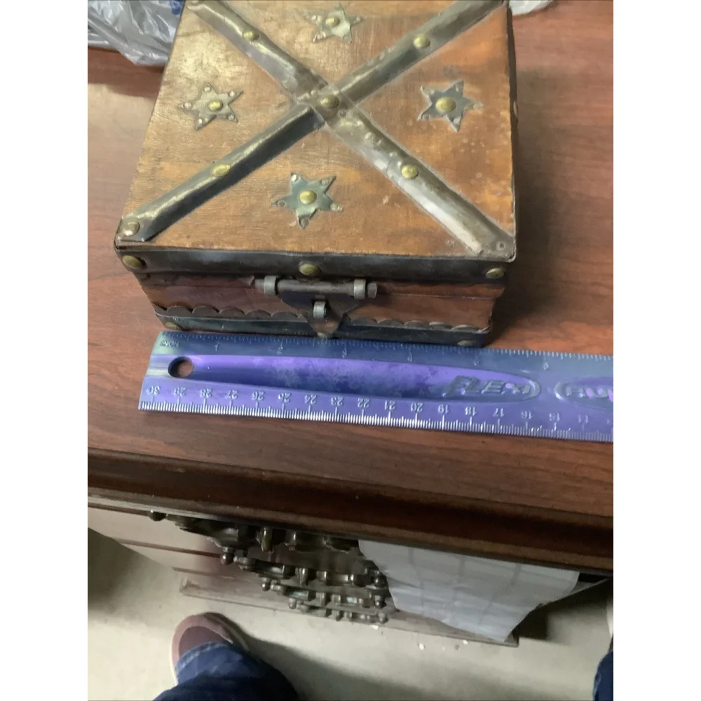 Vintage decorative wooden box Handmade wooden keepsake stars Rustic Cottage